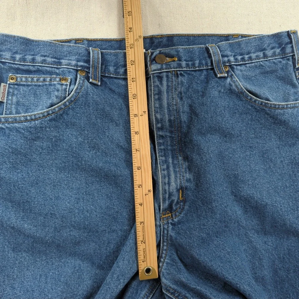 Carhartt Jeans Mens 38x36 Blue Relaxed Fit Utility Workwear Faded Distressed